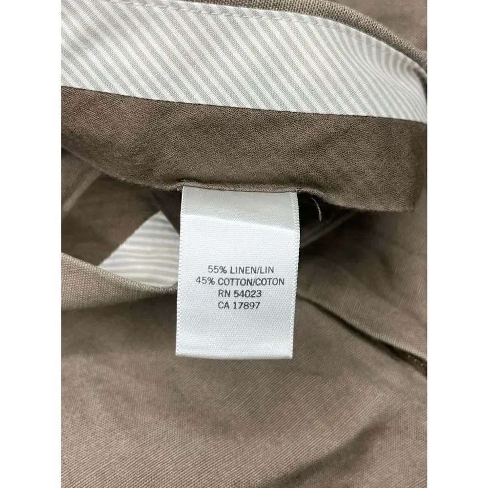 Banana Republic taupe linenFlat front dress pants sz 35X30